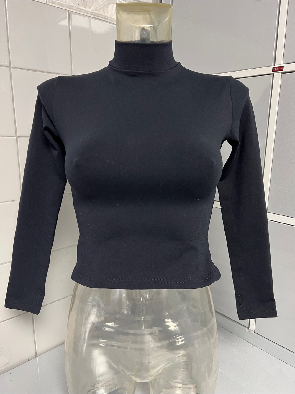 Y2K Mock Neck Ice Skating Long Sleeve Shell M NWOT
